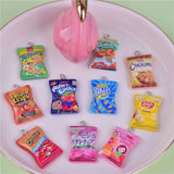 Potato Chips Resin Charms Snacks DIY Craft Earring Key Chains Jewelry Dollhouse