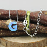 Wholesale 9*10mm Synthetic Opal Letter G Necklace
