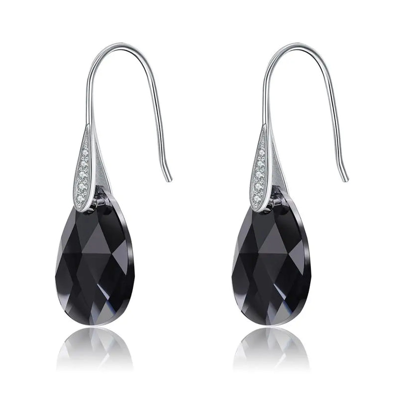 Melodi 925 Silver Drop Earrings with Austrian Crystal for Women