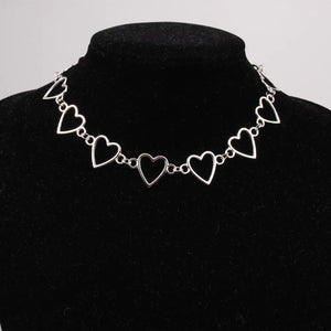 Gothic Metal Hollow Heart Necklace for Women