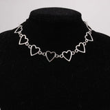 Gothic Metal Hollow Heart Necklace for Women