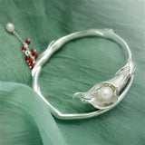 Chinese Pearl Charm Bracelet Silver Jewelry