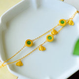 Hetian Jade Butterfly Tassel Bracelet Silver Jewelry