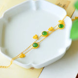 Ancient craftsmanship Hetian jade butterfly tassel bracelet