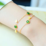 Ancient craftsmanship Hetian jade butterfly tassel bracelet