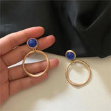 Inlaid Lapis Lazuli Earrings, Silver Jewelry for Women