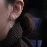 Diamond-Studded Ice Chalcedony Gourd Earrings - Light Ladies Jewelry