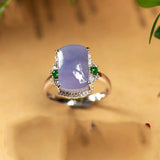 Inlaid Silver Purple Chalcedony Adjustable Ladies Jewelry