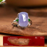 Inlaid Silver Purple Chalcedony Adjustable Ladies Jewelry