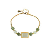 Handcrafted Hetian Jade Square Bracelet for Women