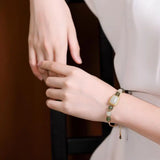 Handcrafted Hetian Jade Square Bracelet for Women