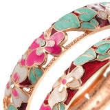 Indian Bangles Women's Bangle Clover Cloisonne Bracelet Sets
