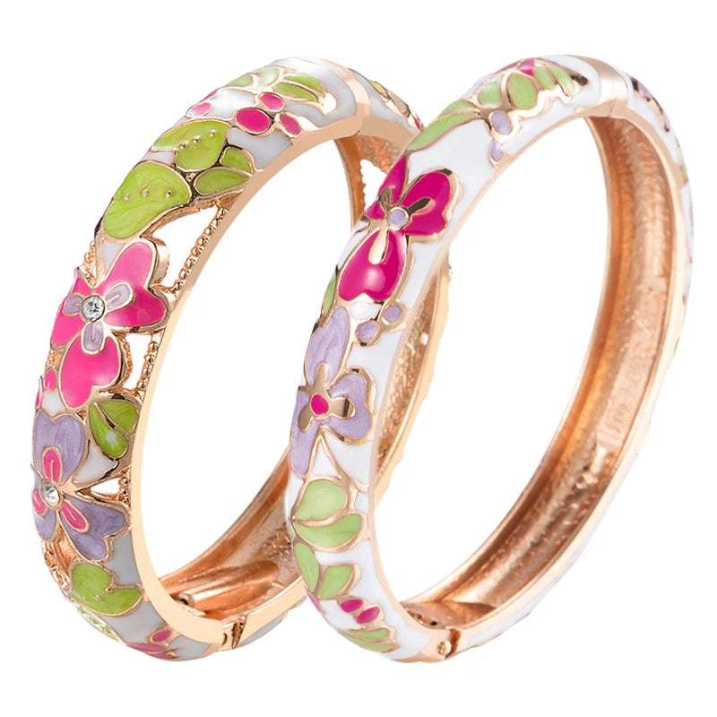 Indian Bangles Women's Bangle Clover Cloisonne Bracelet Sets