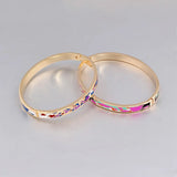 Indian Bangles for Women Stainless Steel Cuff Enamel Gold-Color Bracelets