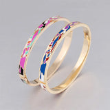 Indian Bangles for Women Stainless Steel Cuff Enamel Gold-Color Bracelets