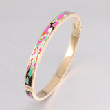 Indian Bangles for Women Stainless Steel Cuff Enamel Gold-Color Bracelets