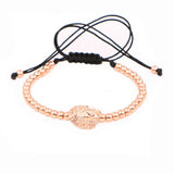 Indian Chief Head Zircon Macrame Bracelet for Men Women