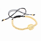 Indian Chief Head Zircon Macrame Bracelet for Men Women