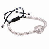Indian Chief Head Zircon Macrame Bracelet for Men Women