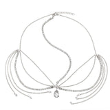 Indian Crystal Bridal Water Drop Forehead Head Chain Headbands for Women