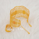 Indian Dubai Hollow Out Bangle Set with Ring for African Bride Wedding Party