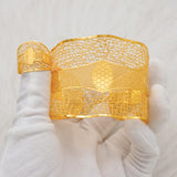 Indian Dubai Hollow Out Bangle Set with Ring for African Bride Wedding Party