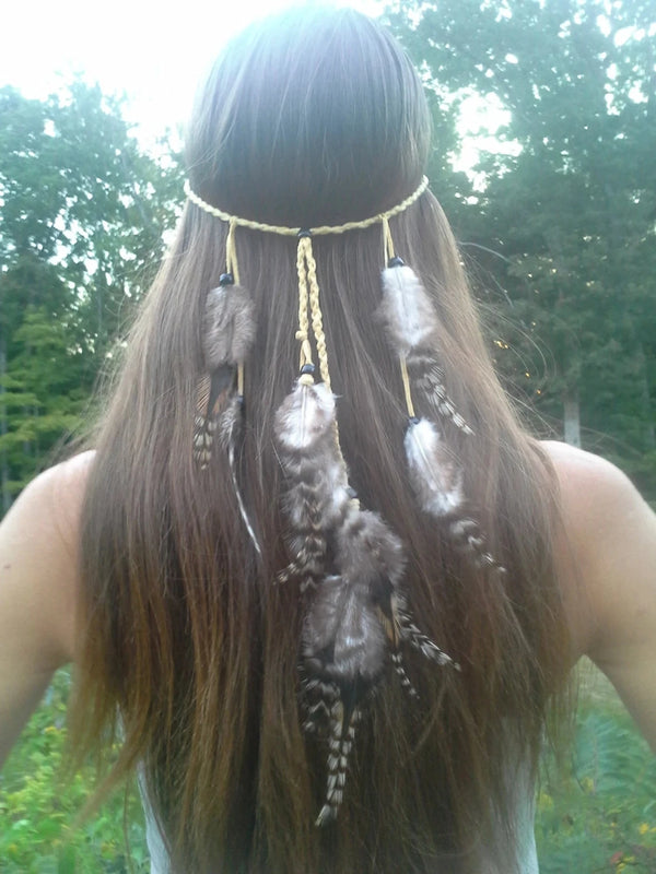 Indian Tribal Feather Hair Band Bohemian Headpiece Jewelry