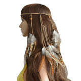 Indian Tribal Feather Hair Band Bohemian Headpiece Jewelry