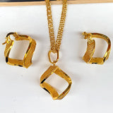 Indian Plated Jewellery Ethiopian Geometric Earring Dubai Vintage Necklace Earri