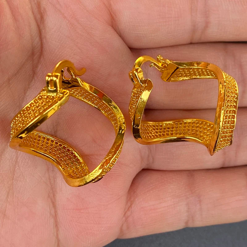 Indian Plated Jewellery Ethiopian Geometric Earring Dubai Vintage Necklace Earri