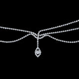 Indian Rhinestone Water Drop Pendant Head Chain Hair Jewelry for Women