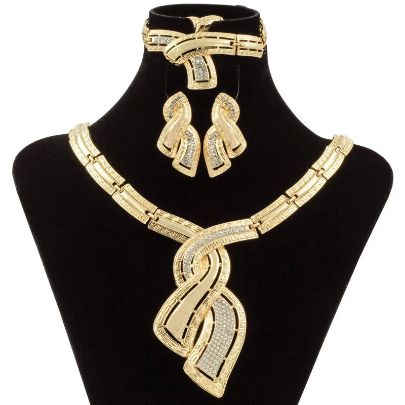 Indian Jewelry Set Crystal Necklace Earrings Bridal Sets Wedding