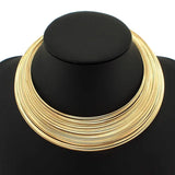 Indian Multilayer Metal Wire Torques Necklace For Women