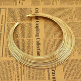 Indian Multilayer Metal Wire Torques Necklace For Women