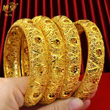 24K Plated Dubai Arabic Copper Bangles Bracelet Bridal Wedding Jewellery