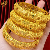 24K Plated Dubai Arabic Copper Bangles Bracelet Bridal Wedding Jewellery