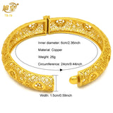 24K Plated Dubai Arabic Copper Bangles Bracelet Bridal Wedding Jewellery