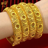24K Plated Dubai Arabic Copper Bangles Bracelet Bridal Wedding Jewellery