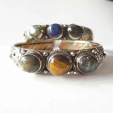 Labradorite Copper Inlay Cuff Bangle for Girls
