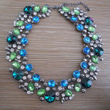 Indian Crystal Rhinestone Large Collar Choker Necklace