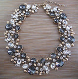 Indian Crystal Rhinestone Large Collar Choker Necklace