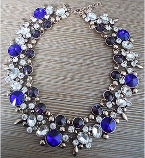 Indian Crystal Rhinestone Large Collar Choker Necklace