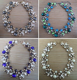 Indian Crystal Rhinestone Large Collar Choker Necklace