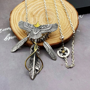 Indian Style Classic Tai Jiao Chains Flying Eagle Kaohsiung Feather Retro Men