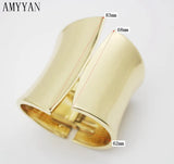 Indian Style Cuff Bangles Asymmetric Polished Wide Alloy Bangle 1PCS