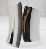 Indian Style Cuff Bangles Asymmetric Polished Wide Alloy Bangle 1PCS