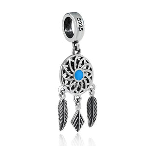 Indian Tablita S925 Sterling Silver Dangle Charm Beads SAPB3167