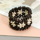 Indian Wood Elastic String Bracelets For Women Statement Flower Wooden Beads Bra