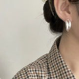 925 Silver Double Layer Stud Earrings for Women