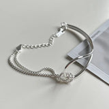 925 Silver Geometry Tie Bracelet for Women